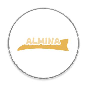 Almina as a given name - Round  fridge magnet - white - Front