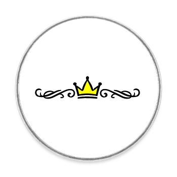 Ornement de couronne - Magnet rond - blanc - Devant