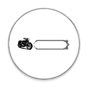 Motorcycle - Last name, first name - Round  fridge magnet - white - Front