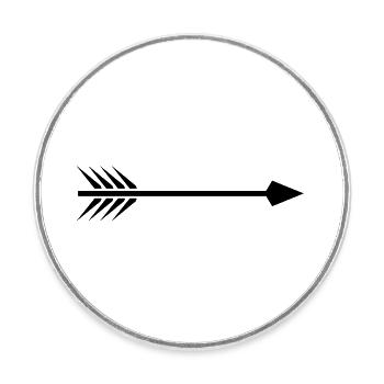 Arrow - Round  fridge magnet - white - Front