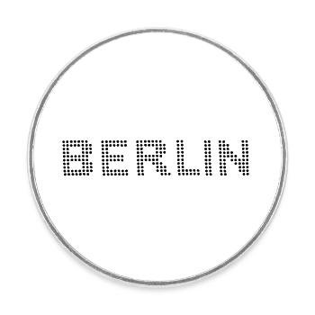 BERLIN Dot font - Round  fridge magnet - white - Front