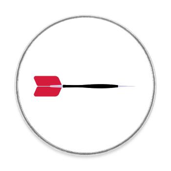 Dart-Pfeil - Runder Kühlschrankmagnet - Weiß - Vorne