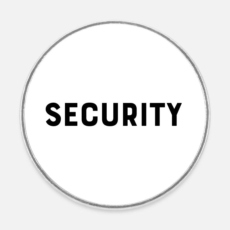 Security - Round  fridge magnet - white