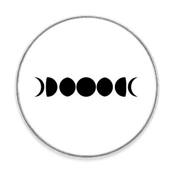 symbole de nuit lune vivre croissant de lune pleine faucille - Magnet rond - blanc - Devant
