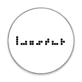 Nerdy design "Gamer Retro T" filled in - Round  fridge magnet - white - Front
