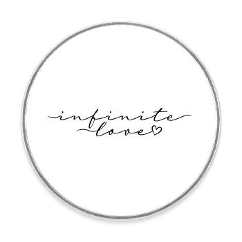 Infinite love calligraphy font - Round  fridge magnet - white - Front