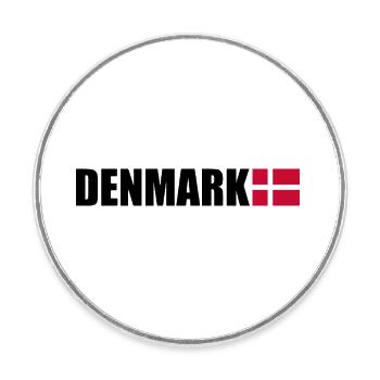 Dänemark - Runder Kühlschrankmagnet - Weiß - Vorne
