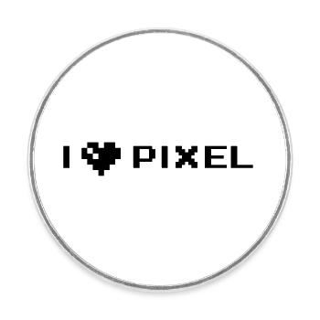 j’adore le pixel - Magnet rond - blanc - Devant
