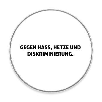 Gegen Hass, Hetze und Diskriminierung. - Runder Kühlschrankmagnet - Weiß - Vorne