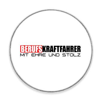 Stolzer Berufskraftfahrer - Runder Kühlschrankmagnet - Weiß - Vorne
