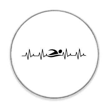 Triathlon Swim Bike Run Marathonun - Round  fridge magnet - white - Front