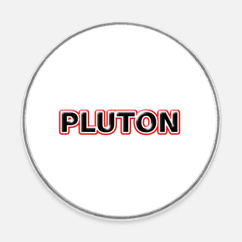 PLUTON - Magnet rond - blanc