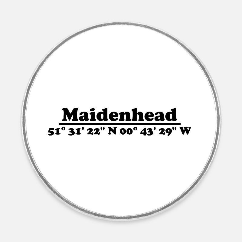 Maidenhead Coordinates - Round  fridge magnet - white