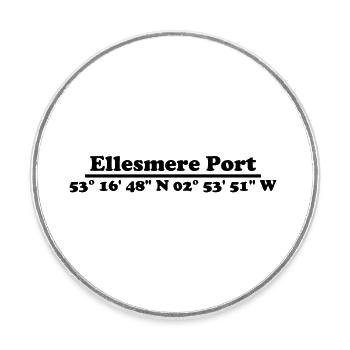Ellesmere Port Coordinates - Round  fridge magnet - white - Front