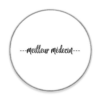 meilleur médecin - Magnet rond - blanc - Devant