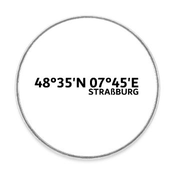 Strasbourg coordinates - Round  fridge magnet - white - Front