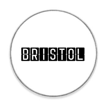 Bristol Airport Sign - Round  fridge magnet - white - Front