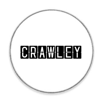 Crawley Airport Sign - Round  fridge magnet - white - Front