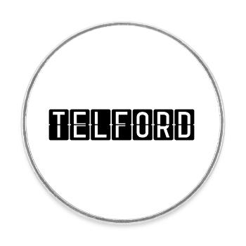 Telford Airport Sign - Round  fridge magnet - white - Front