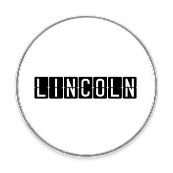 Lincoln Airport Sign - Round  fridge magnet - white - Front