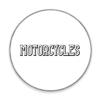 Motorcycles - Runder Kühlschrankmagnet - Weiß - Vorne