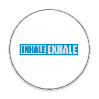 Inspirez expirez Yoga citation - Magnet rond - blanc - Devant