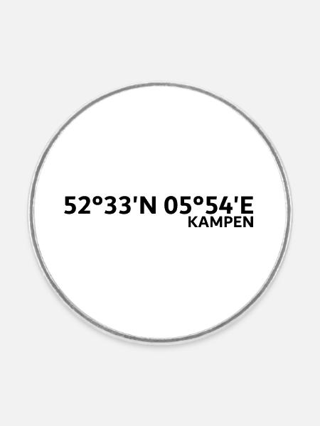 Kampen Koordinaten - Runder Kühlschrankmagnet - Weiß