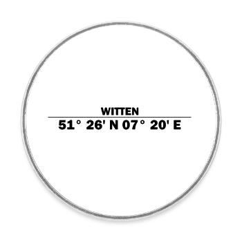 Witten Koordinaten - Runder Kühlschrankmagnet - Weiß - Vorne