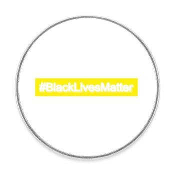 BlacklivesMatter whitre boîte jaune - Magnet rond - blanc - Devant