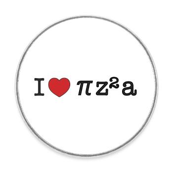 i love pizza - Pizza für Mahtematiker - Runder Kühlschrankmagnet - Weiß - Vorne