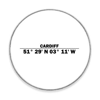 Cardiff Koordinaten - Runder Kühlschrankmagnet - Weiß - Vorne
