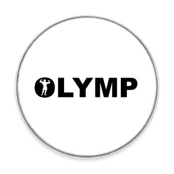 Mount Olympus Mountain of Gods and Powers. Bodybuilder - Round  fridge magnet - white - Front