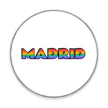 Schwules Madrid - Runder Kühlschrankmagnet - Weiß - Vorne