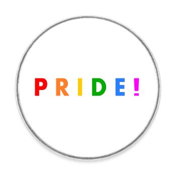 Pride - Round  fridge magnet - white - Front