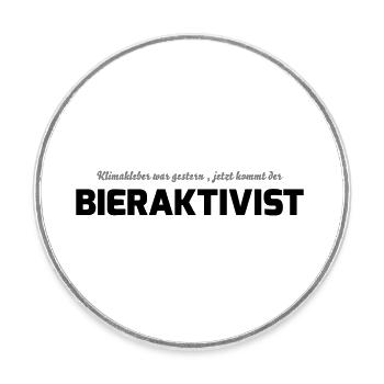 Klimakleber - Bieraktivist - Runder Kühlschrankmagnet - Weiß - Vorne