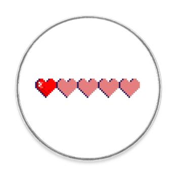 Low Health - Round  fridge magnet - white - Front