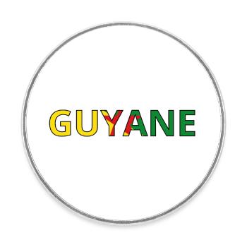 Drapeau Guyane - Magnet rond - blanc - Devant