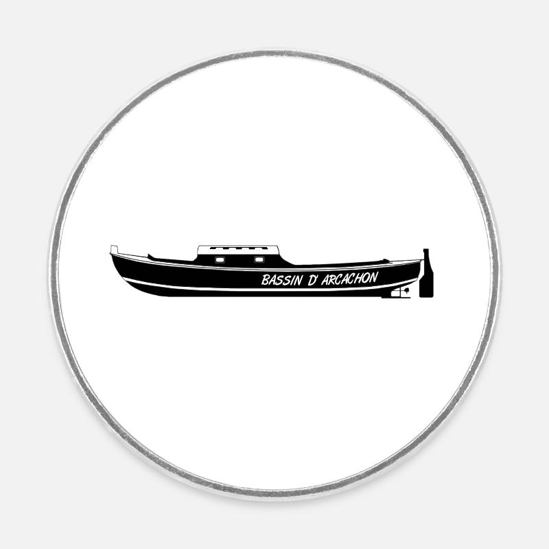 pinasse - Magnet rond - blanc