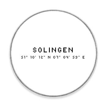 Solingen coordinates - Round  fridge magnet - white - Front
