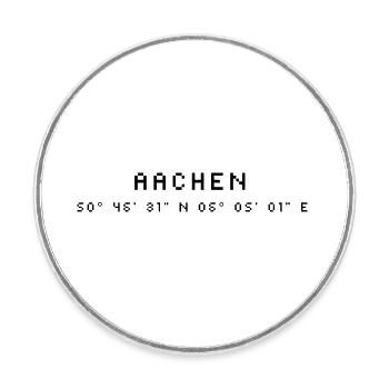 Aachen coordinates - Round  fridge magnet - white - Front