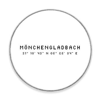 Mönchengladbach coordinates - Round  fridge magnet - white - Front