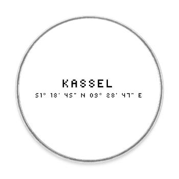 Kassel coordinates - Round  fridge magnet - white - Front