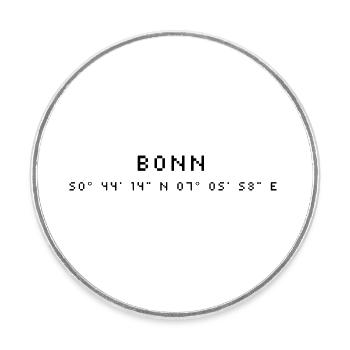 Bonn coordinates - Round  fridge magnet - white - Front