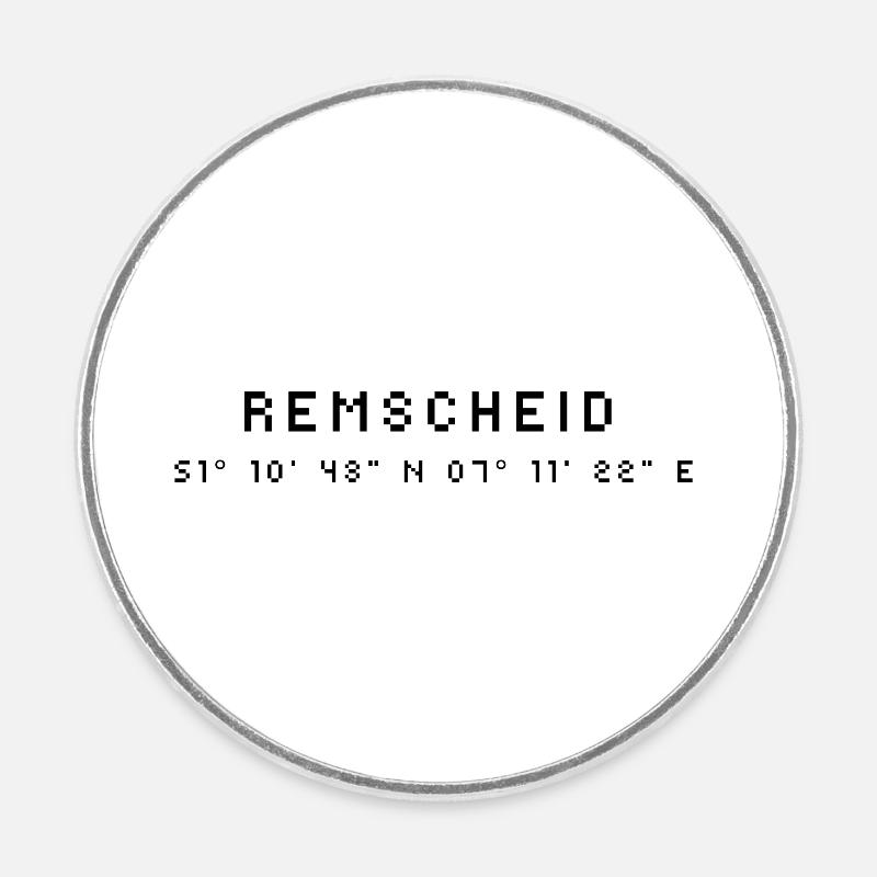 Coordonnées de Remscheid - Magnet rond - blanc