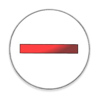 Roter Balken Farbverlauf - Runder Kühlschrankmagnet - Weiß - Vorne