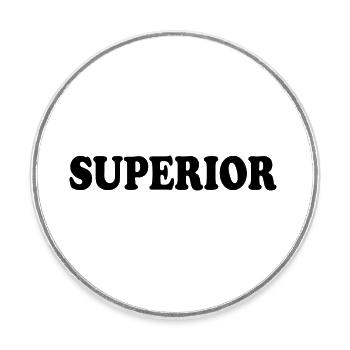 superior - Runder Kühlschrankmagnet - Weiß - Vorne