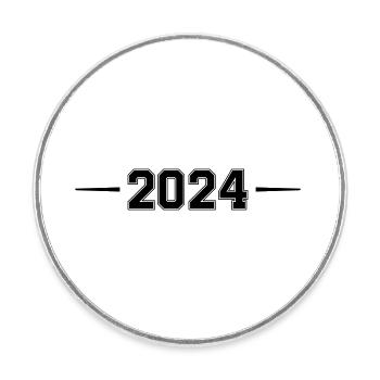 2024 - Runder Kühlschrankmagnet - Weiß - Vorne