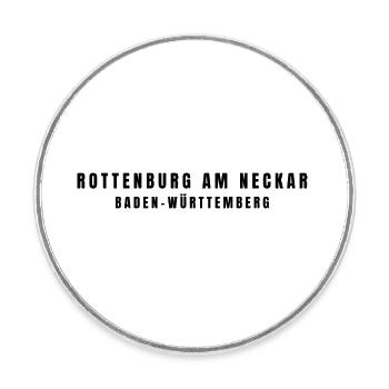 Rottenburg am Neckar, Bade-Wurtemberg - Magnet rond - blanc - Devant