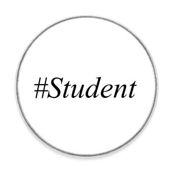 #Student Logo Black - Round  fridge magnet - white - Front