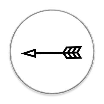 Arrow - Round  fridge magnet - white - Front